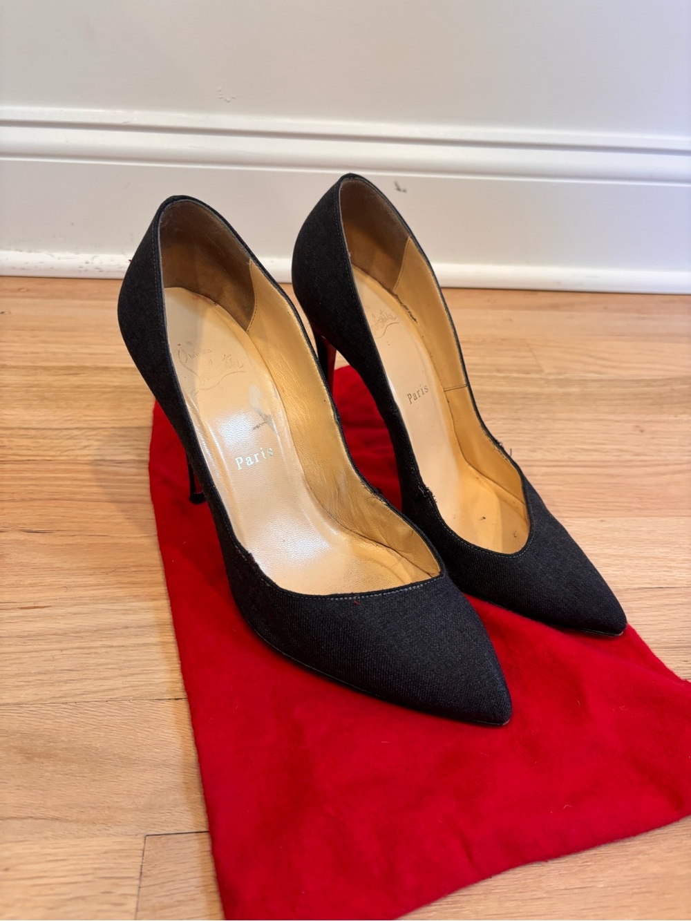 Christian Louboutin denim heels size 40
